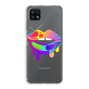 CaseCompany Lip Palette: Samsung Galaxy A22 5G Transparant Hoesje