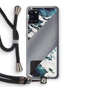 CaseCompany Golven: Samsung Galaxy A31 Transparant Hoesje met koord