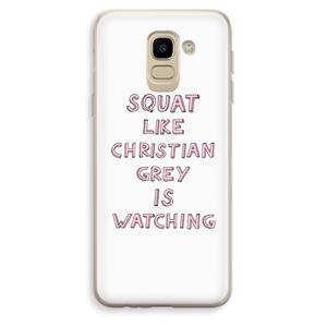 CaseCompany Christian Grey: Samsung Galaxy J6 (2018) Transparant Hoesje