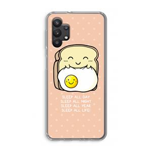 CaseCompany Sleep All Day: Samsung Galaxy A32 5G Transparant Hoesje