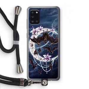CaseCompany Vleermuizen Maan: Samsung Galaxy A31 Transparant Hoesje met koord