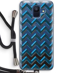 CaseCompany Onderbroken lijn: Samsung Galaxy A6 (2018) Transparant Hoesje met koord
