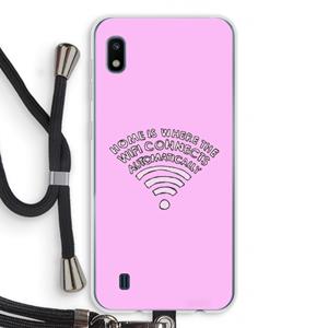 CaseCompany Home Is Where The Wifi Is: Samsung Galaxy A10 Transparant Hoesje met koord