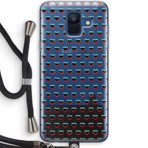 CaseCompany Hartjes: Samsung Galaxy A6 (2018) Transparant Hoesje met koord
