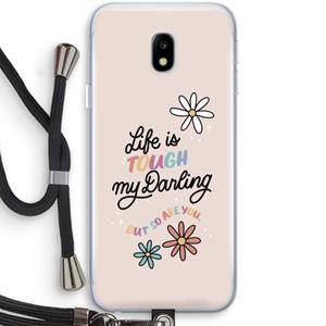 CaseCompany Tough Life: Samsung Galaxy J3 (2017) Transparant Hoesje met koord