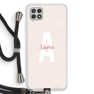 CaseCompany Strawberry Milkshake: Samsung Galaxy A22 4G Transparant Hoesje met koord