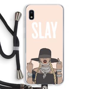 CaseCompany Slay All Day: Samsung Galaxy A10 Transparant Hoesje met koord
