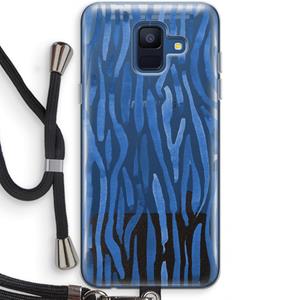 CaseCompany Blauwe nerven: Samsung Galaxy A6 (2018) Transparant Hoesje met koord