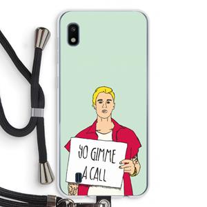 CaseCompany Gimme a call: Samsung Galaxy A10 Transparant Hoesje met koord