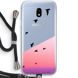 CaseCompany Fly away: Samsung Galaxy J3 (2017) Transparant Hoesje met koord