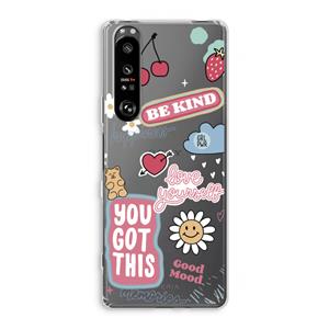 CaseCompany Positivity: Sony Xperia 1 III Transparant Hoesje