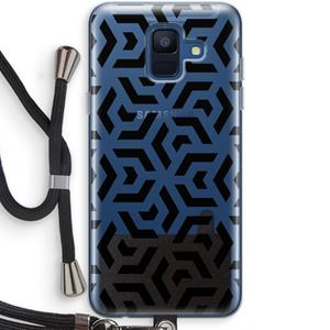 CaseCompany Crazy pattern: Samsung Galaxy A6 (2018) Transparant Hoesje met koord