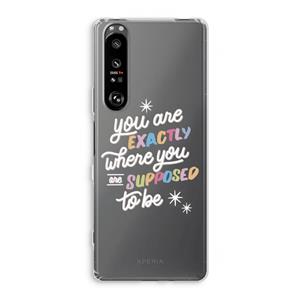 CaseCompany Right Place: Sony Xperia 1 III Transparant Hoesje