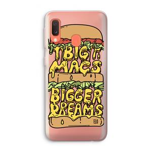 CaseCompany Big Macs Bigger Dreams: Samsung Galaxy A20e Transparant Hoesje