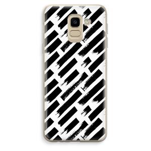 CaseCompany Zwarte vegen: Samsung Galaxy J6 (2018) Transparant Hoesje
