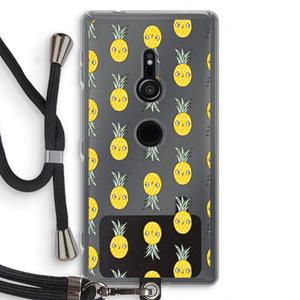 CaseCompany Ananas: Sony Xperia XZ2 Transparant Hoesje met koord