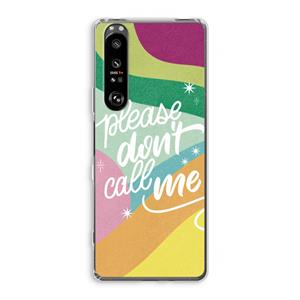 CaseCompany Don't call: Sony Xperia 1 III Transparant Hoesje