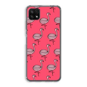 CaseCompany Flamingo: Samsung Galaxy A22 5G Transparant Hoesje