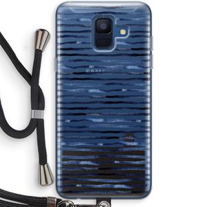 CaseCompany Verrassende lijnen: Samsung Galaxy A6 (2018) Transparant Hoesje met koord