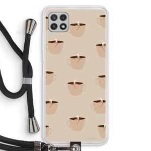 CaseCompany Morning coffee: Samsung Galaxy A22 4G Transparant Hoesje met koord