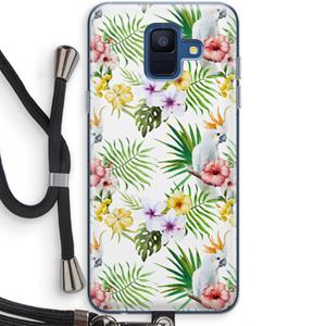 CaseCompany Gele kuif: Samsung Galaxy A6 (2018) Transparant Hoesje met koord