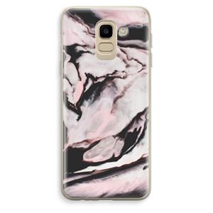 CaseCompany Roze stroom: Samsung Galaxy J6 (2018) Transparant Hoesje