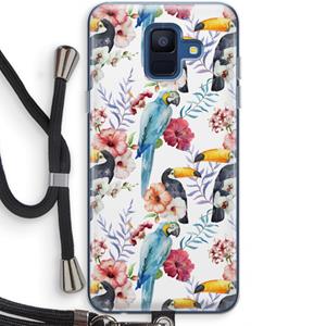 CaseCompany Bloemen tukan: Samsung Galaxy A6 (2018) Transparant Hoesje met koord