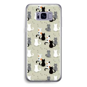 CaseCompany Katten: Samsung Galaxy S8 Plus Transparant Hoesje