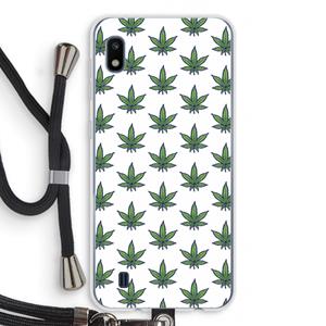 CaseCompany Weed: Samsung Galaxy A10 Transparant Hoesje met koord