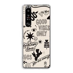 CaseCompany Good vibes: Sony Xperia 1 III Transparant Hoesje