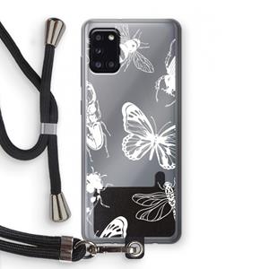 CaseCompany Tiny Bugs: Samsung Galaxy A31 Transparant Hoesje met koord