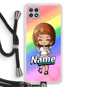CaseCompany Chibi Maker vrouw: Samsung Galaxy A22 4G Transparant Hoesje met koord