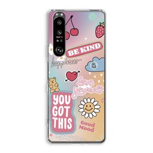 CaseCompany Positivity: Sony Xperia 1 III Transparant Hoesje