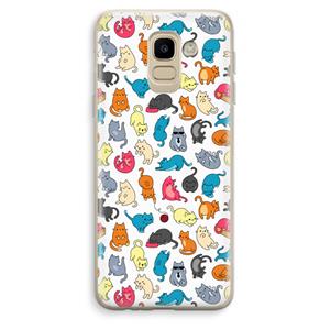 CaseCompany Kleurrijke katten: Samsung Galaxy J6 (2018) Transparant Hoesje