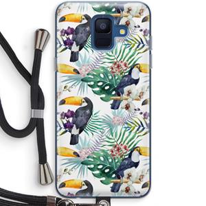 CaseCompany Tukans: Samsung Galaxy A6 (2018) Transparant Hoesje met koord