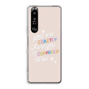 CaseCompany Right Place: Sony Xperia 1 III Transparant Hoesje
