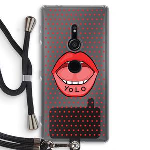 CaseCompany Yolo Denise: Sony Xperia XZ2 Transparant Hoesje met koord