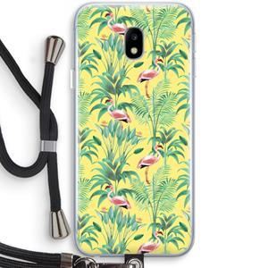 CaseCompany Flamingo party: Samsung Galaxy J3 (2017) Transparant Hoesje met koord