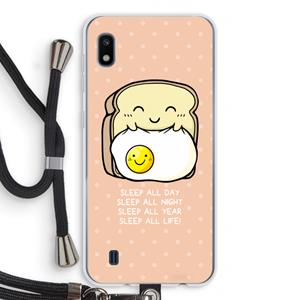 CaseCompany Sleep All Day: Samsung Galaxy A10 Transparant Hoesje met koord