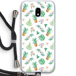 CaseCompany Ananas bladeren: Samsung Galaxy J3 (2017) Transparant Hoesje met koord