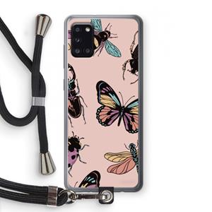 CaseCompany Tiny Bugs: Samsung Galaxy A31 Transparant Hoesje met koord