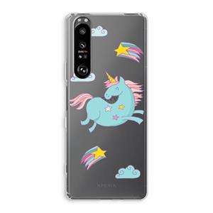 CaseCompany Vliegende eenhoorn: Sony Xperia 1 III Transparant Hoesje