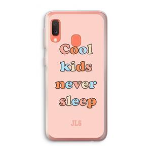 CaseCompany Cool Kids Never Sleep: Samsung Galaxy A20e Transparant Hoesje