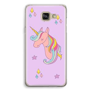 CaseCompany Roze eenhoorn: Samsung Galaxy A5 (2016) Transparant Hoesje