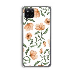 CaseCompany Peachy flowers: Samsung Galaxy A12 Transparant Hoesje