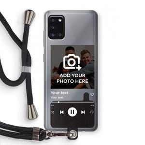 CaseCompany Music Player: Samsung Galaxy A31 Transparant Hoesje met koord