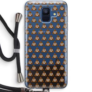 CaseCompany Poop emoji: Samsung Galaxy A6 (2018) Transparant Hoesje met koord