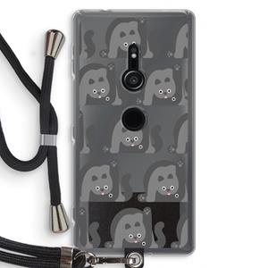 CaseCompany Cats: Sony Xperia XZ2 Transparant Hoesje met koord