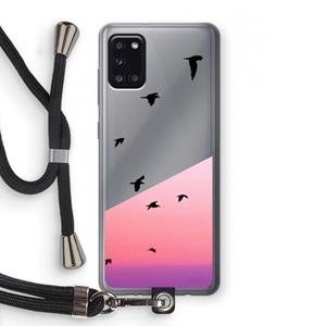 CaseCompany Fly away: Samsung Galaxy A31 Transparant Hoesje met koord