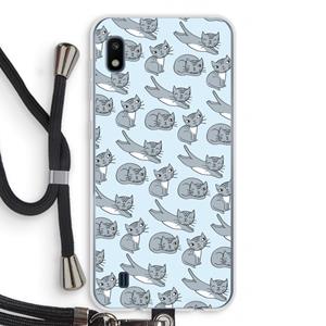 CaseCompany Poezen: Samsung Galaxy A10 Transparant Hoesje met koord